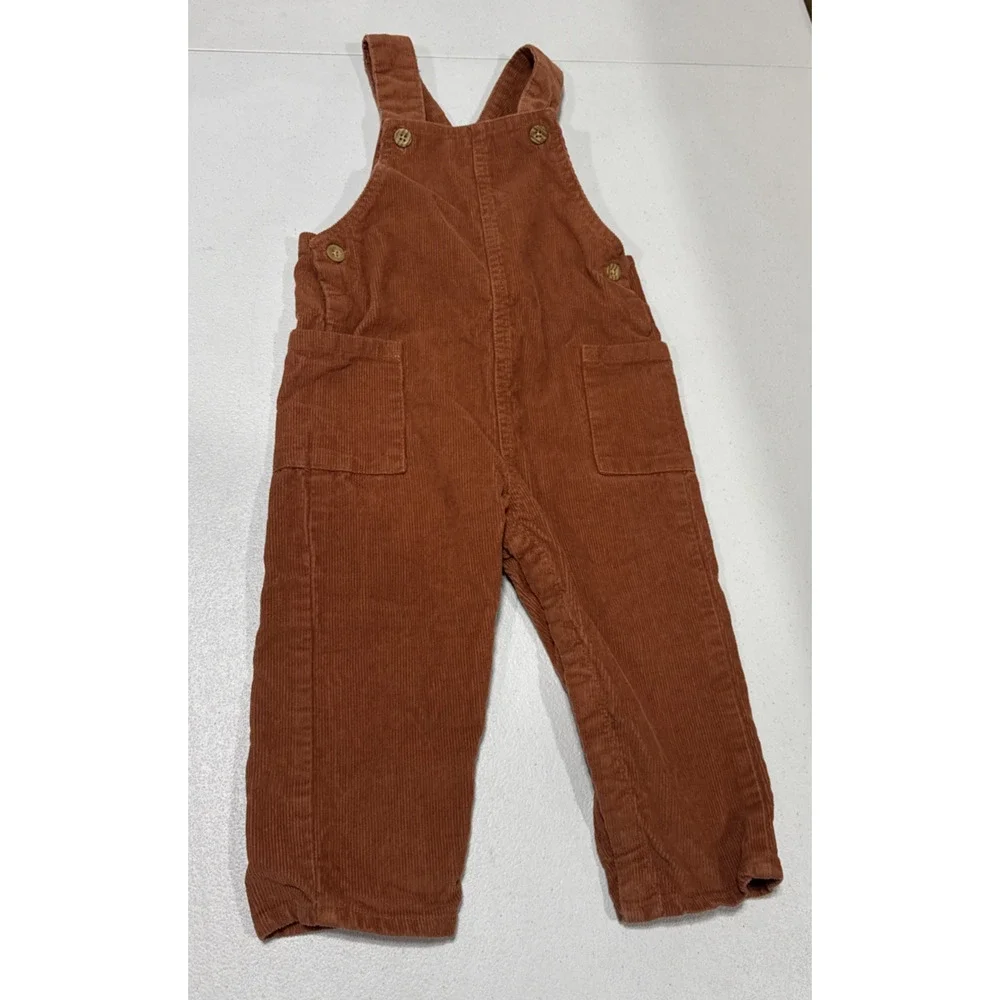 Baby Boys Clothes 24M Carters Brown Corduroy Jumper Overalls & Ben Sherman Shirt